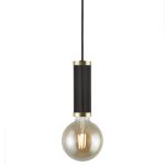 Nordlux Galloway Pendulum Metallo Nero Ottone | Adatto per 1x E27