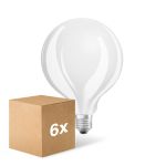 Confezione Multipack 6x Ledvance Classic LED E27 Globe Filamento Ghiaccio 7.5W 1055lm - 827 Bianco Molto Caldo | Dimmerabile - Sostitutiva 75W