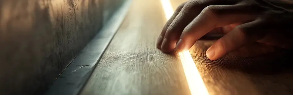 Man installing LED strip